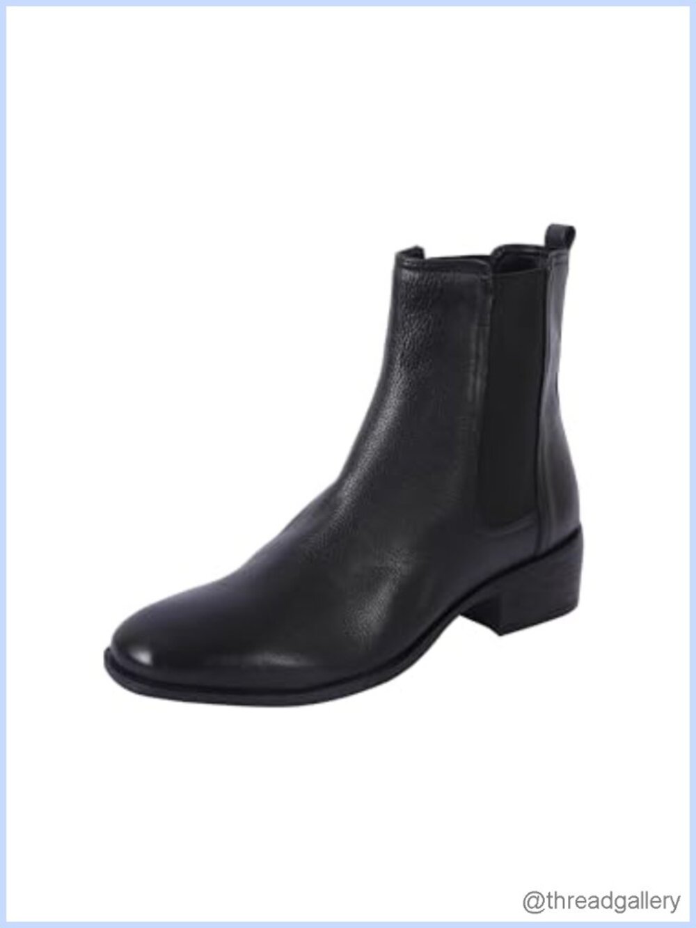Leather Chelsea Ankle Bootie Round Toe Block Heel Casual Fall Shoe